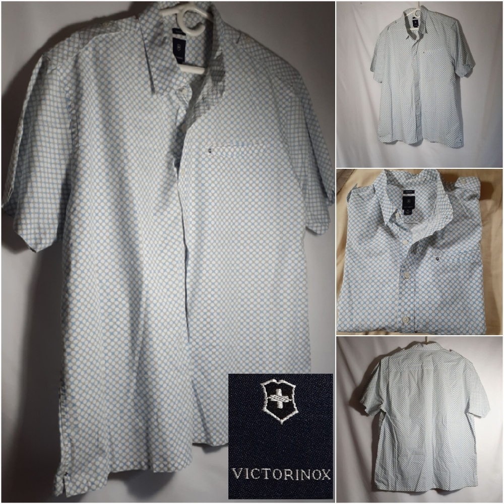 NWOT Victorinox Tailored Fit Men's XL Short Sleeve Button Up